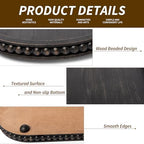 HPC Decor 15in Oval Tray for Home Decor - Black Wood Beaded Tray - Decorative Serving Tray,Rustic Farmhouse Wooden Trays for Vintage Centerpiece,Kitchen Counter,Living Room Decor,Coffee Table Decor. - Image 6