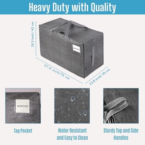 VENO 10 Pack Extra Large Heavy Duty Moving Bags with Wide Opening & Reinforced Handles, Reusable Storage Tote Bags with Strong Zippers for Clothes, College Dorm Essentials & Moving Supplies - Image 3
