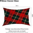 Batmerry Plaid Red Black Pillowcases, Retro Green Red Scottish Plaid Tartan Pattern Decorative Bed Pillow Cover with Hidden Zipper Soft Blended for Hair and Skin 20X26 in - Image 4