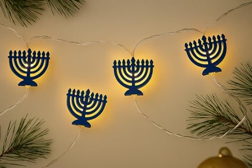 Rite Lite Menorah String Light Decoration Hanukkah Decor Garland Style Accessories Indoor Use Hang on Wall Jewish Festival of Lights Hanukkah Gifts Requires 2 AA Batteries not Included 5 Feet Length! - Image 6