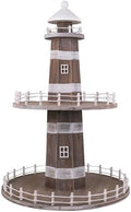 SAILINGSTORY Lighthouse Tiered Tray Stand Coastal Beach Decor Beige by HOMEDECORSAILINGSTORY