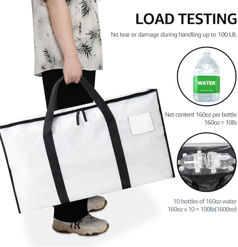 Moving Bags Heavy Duty Extra Large, Moving Boxes, Moving Supplies Essentials, Blue Storage Bins with Lids, Plastic Packing Totes, Storage Bags for Clothes with Handles & Zippers(White, 6 Pack) - Image 6