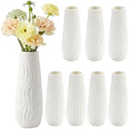 Qinyoung 8 Set White Ceramic Vases for Flowers, 8'' Small Vase, Modern by Qinyoung