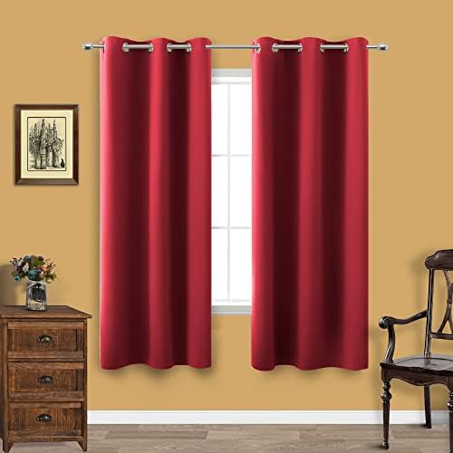 KOUFALL Red Blackout Curtains 72 Inches Long for Living Room,Decorative Home Movie Theater Curtains for Kids Bedroom by KOUFALL