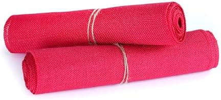 MDS® Pack of 20 Natural Burlap Table Runner, 12 x 72 Inch, Jute Rustic Farmhouse Boho Table Decor for Wedding Reception, Dining Table, Bridal Shower, Baby Shower & Party Decorations - Magenta - Image 5