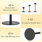Hewory Black Taper Candle Holders: Candlestick Holders Set of 6 Hurricane Glass Tall Candle Holder for Candlesticks Candle Sticks Holder Decor for Table Centerpiece Wedding Party Christmas Decorations - Image 5