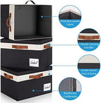 GhvyenntteS Large Storage Bins with Lids (3 Pack), Storage Baskets with Lid and Label Window, Foldable Fabric Storage Boxes with 3 Handles for Home Office College Dorms (Black, 15" x 11" x 9.7") - Image 4
