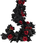 RECUTMS Artificial Black Garland Hanging Vine Artificial Red Floral Garland by RECUTMS