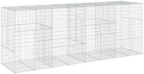 vidaXL Gabion Basket with Cover 157.5"x39.4"x59.1" Galvanized Iron - Image 7