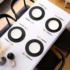 MOSAYT Vinyl Faux Leather Round Placemats Set of 6, 13 Inch, Black - Image 5