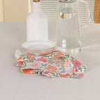 Floral Cloth Napkins Set of 12, Block Print Inspired 100% Cotton Dinner Napkins for Thanksgiving, Christmas & Fall Decor, Washable Reusable Wedding Table Linens, 18x18 Inch, Cream Floral - Image 6