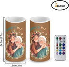 to The Worlds No 1 Grandma Decorations Indoor Candles with Floral Flameless Candles with Remote and Timer 2 Pack Battery Operated Grandma Mothers Day Themed LED Candles for Gift Home Decor - Image 3