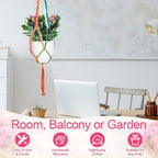 Hoteam 12 Pcs Macrame Plant Hangers Macrame Hanging Planters for Indoor Plants Handmade Boho Hanging Baskets Flower Pots Holder for Outdoor Home Wall Decor - Image 4