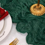 Snowkingdom 6 PCS Emerald Green Table Runner 120 Inch 10 Ft Rustic Boho Dark Green Cheese Cloth Runner for Wedding Bridal Baby Shower Birthday Party Christmas Sheer Gauze Home Table Centerpiece Deocr - Image 2