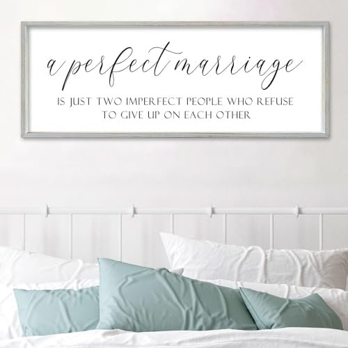 SRSZHIYUE A Perfect Marriage Wedding Decor Sign, White, 40"×15" - Image 3