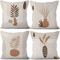 Abstract Bohemian Pillow Covers 26"x26" Set of 4, Modern Aesthetic Plant Leaves Pillow Cases for Sofa Chair Couch Bed Office Garden Patio Farmhouse Indoor Outdoor Decorative by VieSavaran