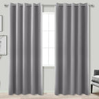 KOUFALL Extra Wide Thermal Soundproof Curtains, 72 x 84 Inch Long Black Out Noise Reducing Blackout Curtains for Summer Bedroom Living Room 2 Panel Set, Light Grey by KOUFALL