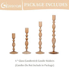 Glasseam Tall Tapered Candlestick Holders, 4 Pcs Glass Taper for Fall Decor - Image 6