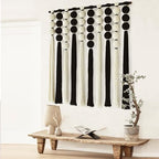 Macrame Wall Hanging Black White Sphericity Fiber Yarn Art 39"W*39"L - Image 4