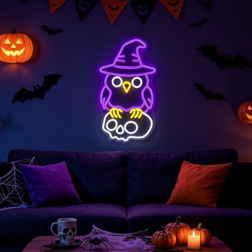 Purple Owl Halloween Decorations Led Neon Sign‌ - Image 4