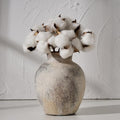 SIDUCAL Ceramic Decorative Flower Vase | 6 Inch Pottery Rustic Farmhouse | Boho | Whitewashed Terracotta Vase for Home Decor, Table, Living Room, Bathroom, Shelf, Mantel Decoration by SIDUCAL