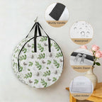 Botanical Country Round Storage Bag 30 Inch, Green Eucalyptus Leaves White Background Clothes Storage Container with Handles Heavy Duty Organizer for Comforter, Bedding & Holiday Wreaths - Image 5