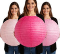 10Pcs 16 Inch Large Pink Paper Lanterns, Jumbo Hanging Party Decorations by Peywot