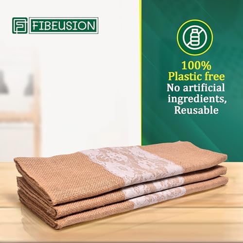 Burlap Lace Table Runner (Pack of 6) – 14”x 72” - No-Fray Finished Edge Natural Table Runner – No Odor, Eco-Friendly Burlap Runner - Perfect for Christmas, Wedding, Thanksgiving - Image 5