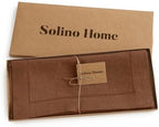 Solino Home 100% Pure Linen Dining Table Runner Brown Hemstitch, 14 x 60 in - Image 6
