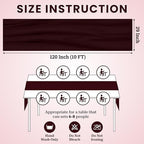 MDS Pack of 20 | Burgundy | 10ft Chiffon Table Runner 29x120 Inches Long Romantic Rustic Sheer Gauze Runner for Wedding Bridal Shower Birthday Banquets Engagement Spring Easter Boho Decorations - Image 3