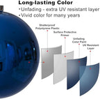 Royal Blue 6.0" Extra Large Christmas Balls - Christmas Tree Decoration Ornaments Shatterproof Hanging Shiny Balls for Birthday Holiday Wedding Decorations Set of 2pcs - Image 4