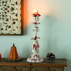 Sungmor Cast Iron Candle Holder, 10.2in White Noblewoman Figurine Design - Image 5