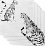 Black Leopard Prints Cloth Napkins Set of 8, Holiday Napkins for Baby Shower, Modern Simple Wildlife Spots Texture Washable Reusable Dinner Napkin for Cocktail Wedding Party, 20 x 20 Inch by Boanket