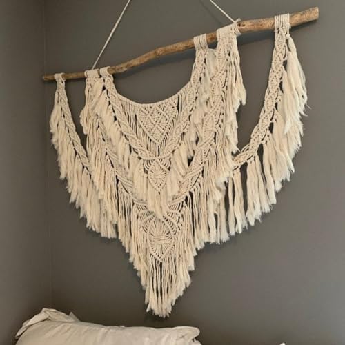 QLBUJ Large Macrame Wall Hanging Natural Driftwood Macrame Tapestry Above Headboard Boho Home Decor for Bedroom Living Room Apartment Wedding Party,36" W X 28" L - Image 4