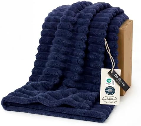 Bedsure Soft Twin XL Blanket for Bed Dorm Navy Blue 66"x90" by BEDSURE