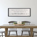 comurdyo Bless the Food Before Us Sign, 32" X 12", Black - Image 5