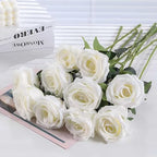 Rowfad 120 Pcs Artificial Roses Bulk, Fake Velvet Silk Flowers, White - Image 6