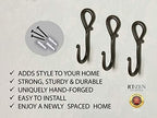 RTZEN Classic Farmhouse Wall Mount Multi-Use Wrought Iron Hook Set (3 Pack) - Image 6