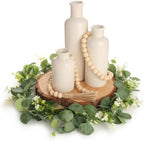 6 Pcs Rustic Farmhouse Coffee Table Decor Set for Living Room, White by Geelin