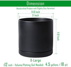 D'vine Dev 12 Inch Ceramic Planter Pot, Black, 94-O-F-2 - Image 3