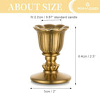 Vintage Candlestick Candle Holders Brass - Romadedi Taper Gold Candle Stick Victorian Style for Table Centerpiece Wedding Reception Festive Christmas Mantel Decoration or Home Decor Set of 6 - Image 6