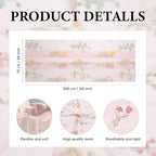 Artoid Mode 6PC Wildflower Floral Light Pink Gauze Embroidery Table Runner 120 Inch 10FT, Tulle Seasonal Spring Kitchen Dining Table Decor for Home Party - Image 6