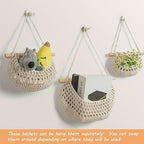 3 Tier Hanging Fruit Baskets for Kitchen, Handmade Cotton Organizer - Image 5