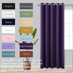 KOUFALL Dark Purple Blackout Curtains for Bedroom 72x84 Inches Long - Image 2