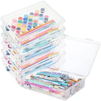 Qunclay Plastic Storage Box with Lid, 6 Pcs, 10.6'' x 7.7'' x 2'' by Qunclay