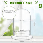 2 Pcs 5.9 x 7.9 Inch Clear Glass Dome Terrarium with Air Hole & Base - Image 2