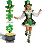 Lawnldyll 4.3FT St. Patrick’s Day Wooden Porch Sign, Shamrock Leprechaun Hat Standing Decor with base, Irish-Themed Pot of Gold Welcome Sign for Front Door Yard Home Party Festival Holiday Decoration by WelcometoLawnIdyll