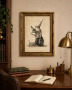 Gold Framed Frog Snail Musician Wall Art, Line Art Canvas Print, 16x12 - Image 6