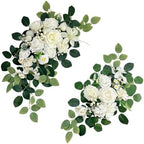 Odouzy Pack of 2 Wedding Arch, Artificial Flowers, Wedding Decor，Flower Garland Be Suited to Banquet, Party, Reception Entrance Welcome Sign and Background Decoration (White) by Odouzy