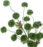 DuHouse 9pcs Faux Silk Pompon Mum Small Chrysanthemum Ball Green - Image 3